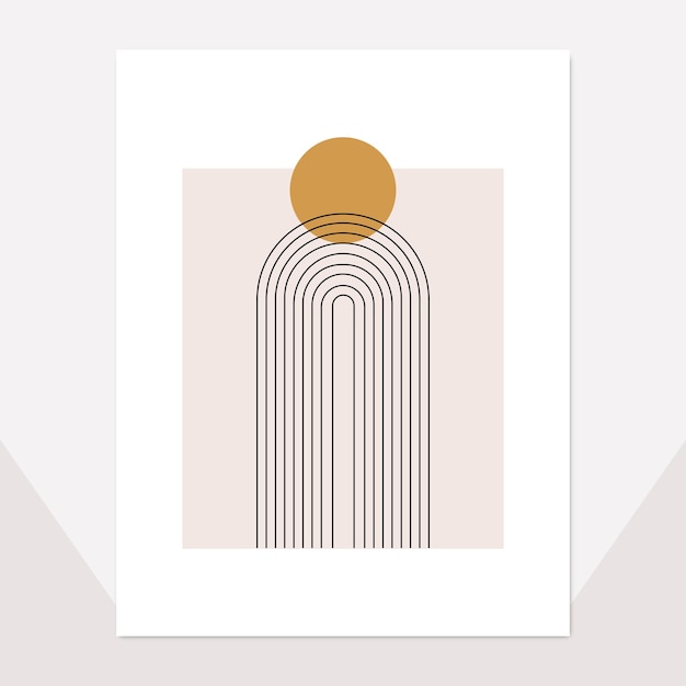 Ilustración de la pared de la silueta de Boho