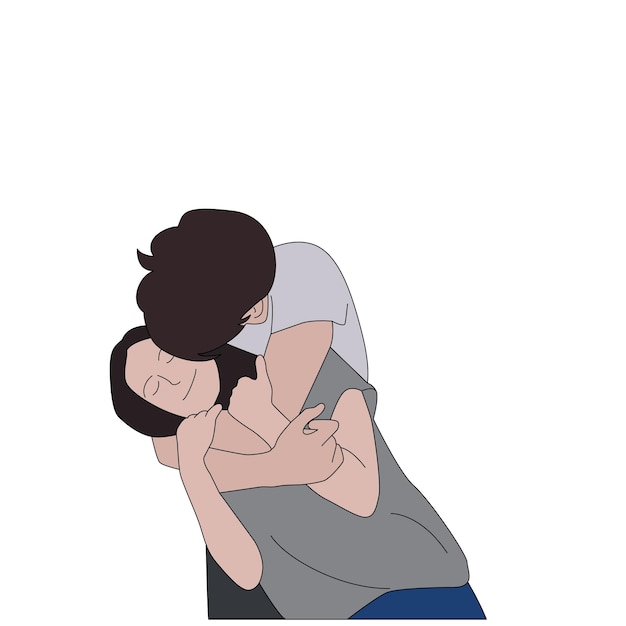 La ilustración de una pareja de amantes