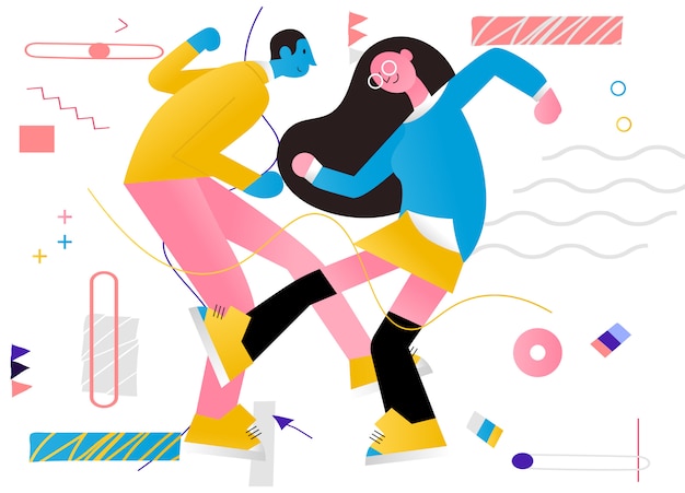 Ilustración de una pareja bailando