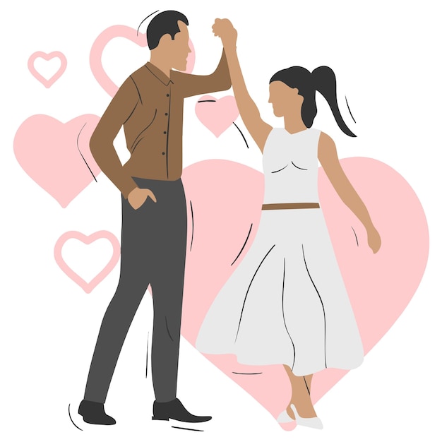 Ilustración de la pareja de bodas