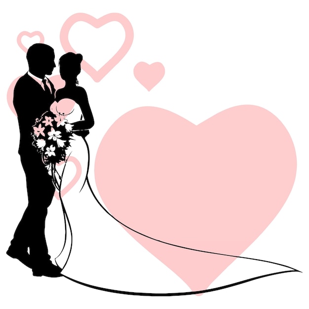 Vector ilustración de la pareja de bodas