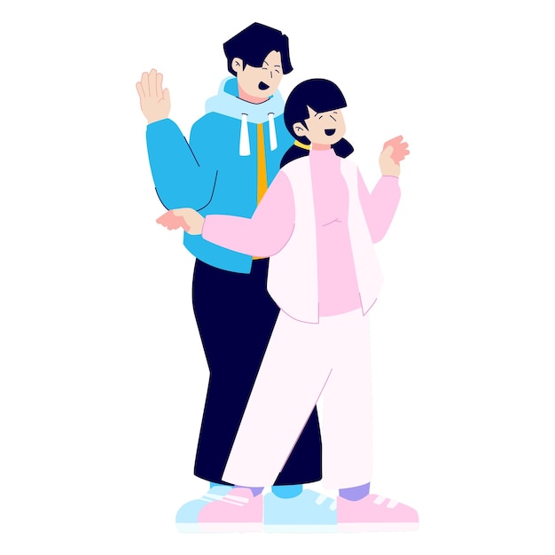 Ilustración de una pareja feliz