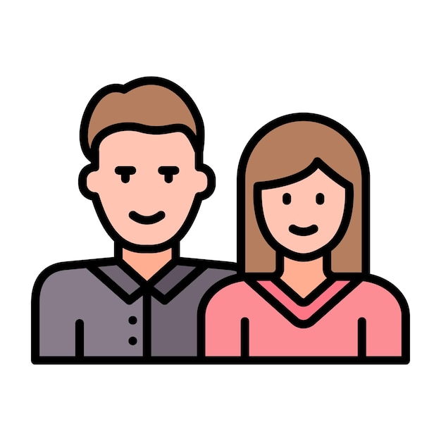 Ilustración de una pareja plana