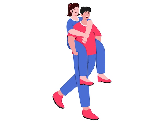 Ilustración de una pareja en una postura casual