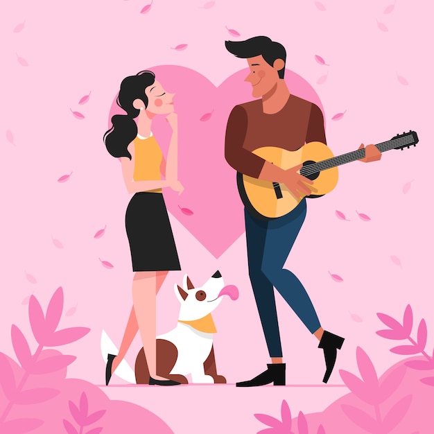 Vector ilustración de pareja romántica