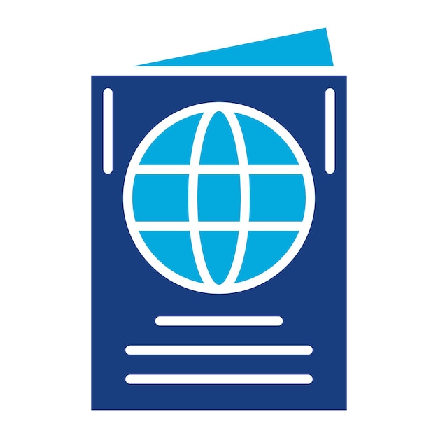 Ilustración del pasaporte en dos tonos