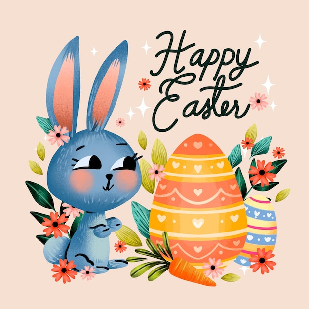 Ilustración de Pascua en acuarela