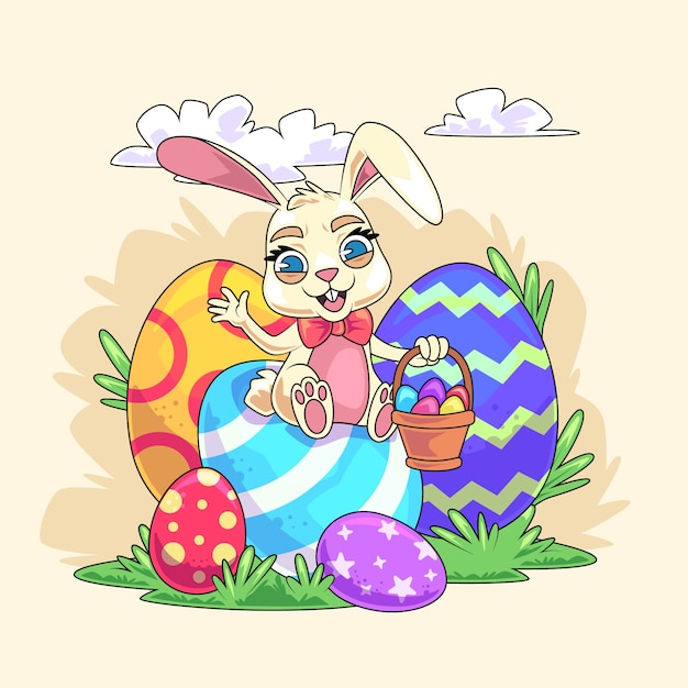 Ilustración de pascua dibujada a mano