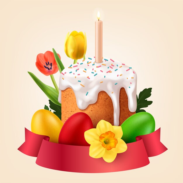 Ilustración de Pascua en estilo realista