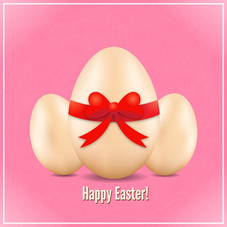 Ilustración de Pascua con huevos y arco realistas