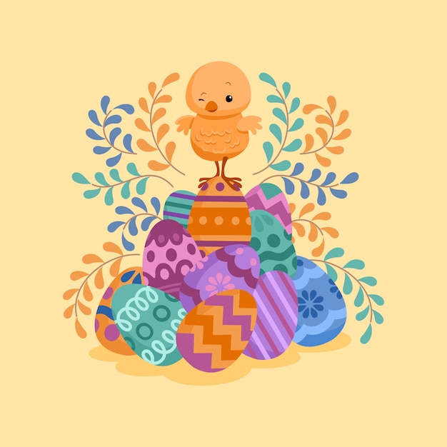 Ilustración de pascua plana