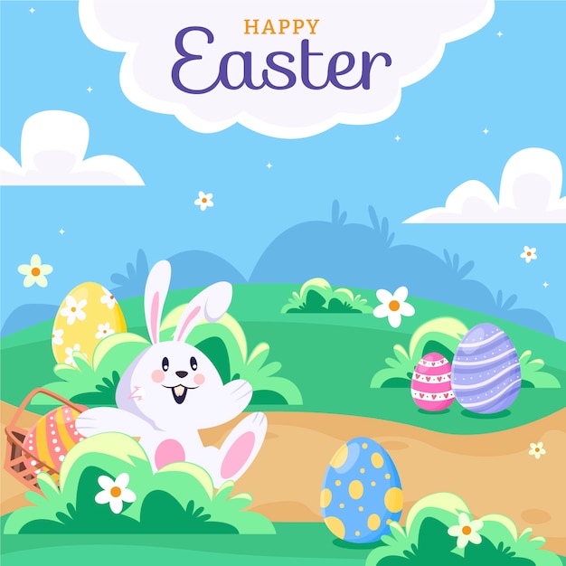 Ilustración de pascua plana