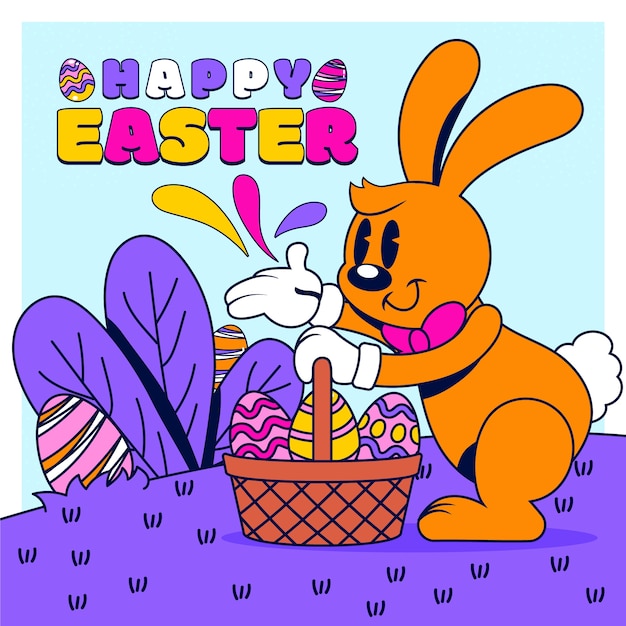 Ilustración de pascua plana