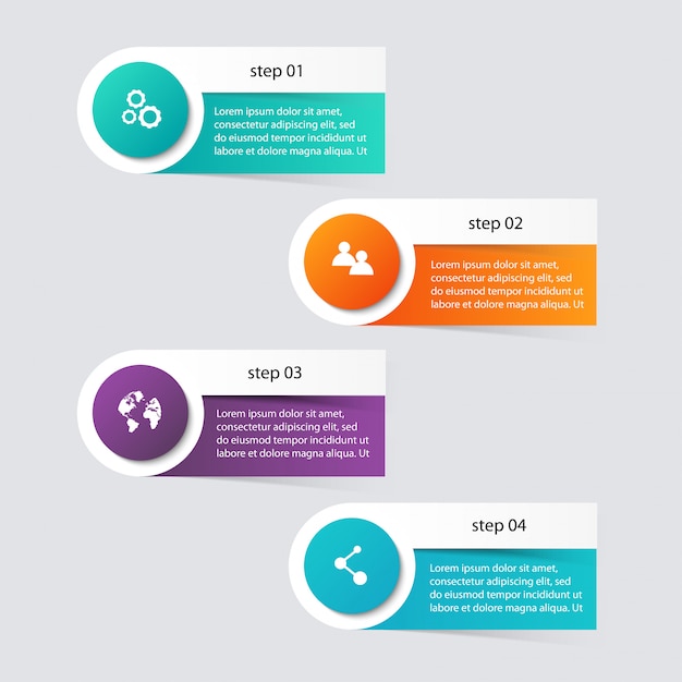 Ilustración de pasos de infografía