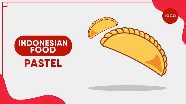 Vector ilustración pastel de comida indonesia