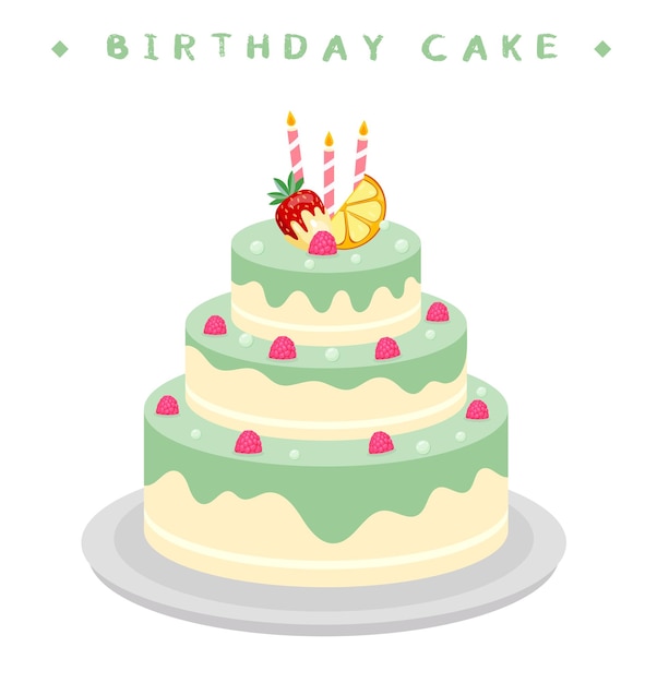 Ilustración del pastel de cumpleaños 03