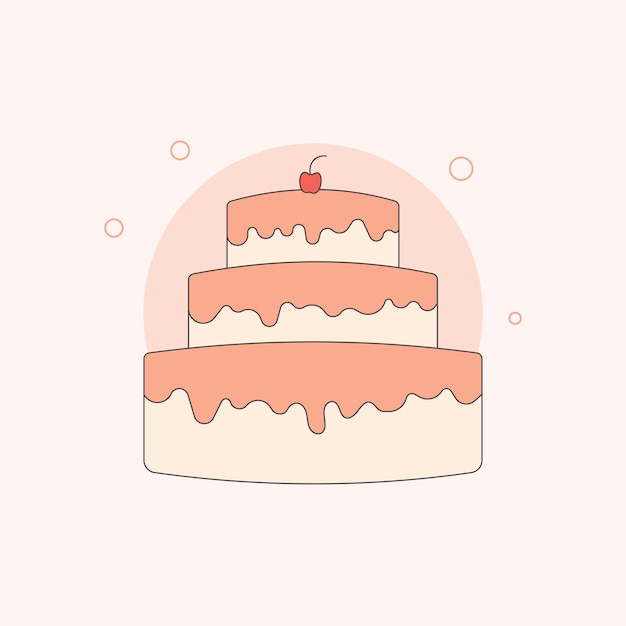 Ilustración de pastel de cumpleaños