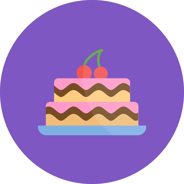 Ilustración de un pastel plano de dos capas