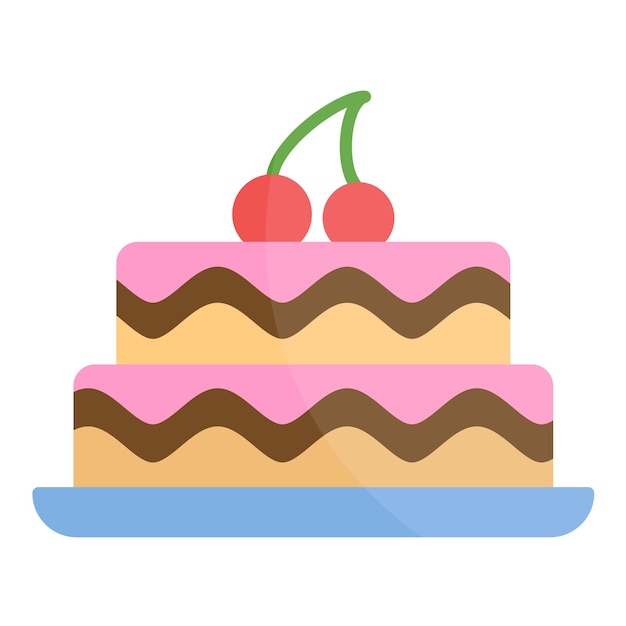 Ilustración de un pastel plano de dos capas