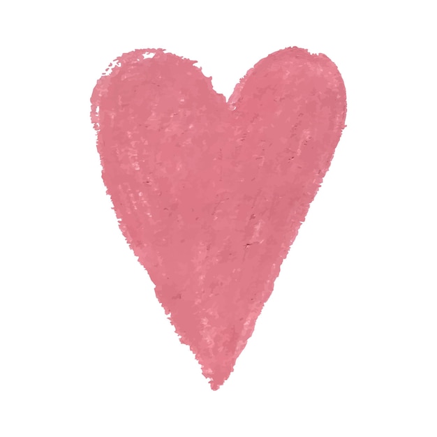 Ilustración de pastel de tiza de color rosa dibujado en forma de corazón para banner de cartel de tarjeta de felicitación de diseño