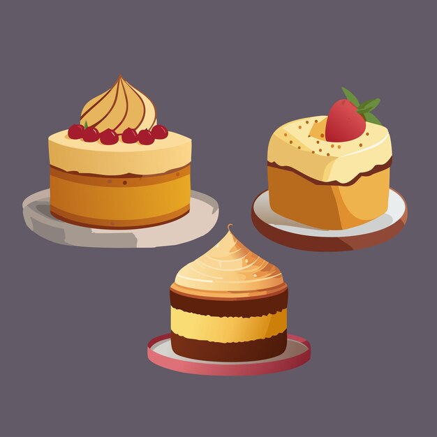Ilustración de pasteles vectorializados