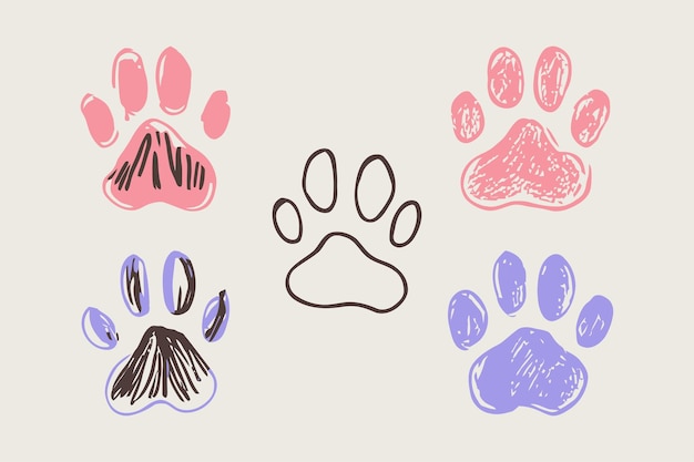 Ilustración de la pata en el estilo de dibujos a mano