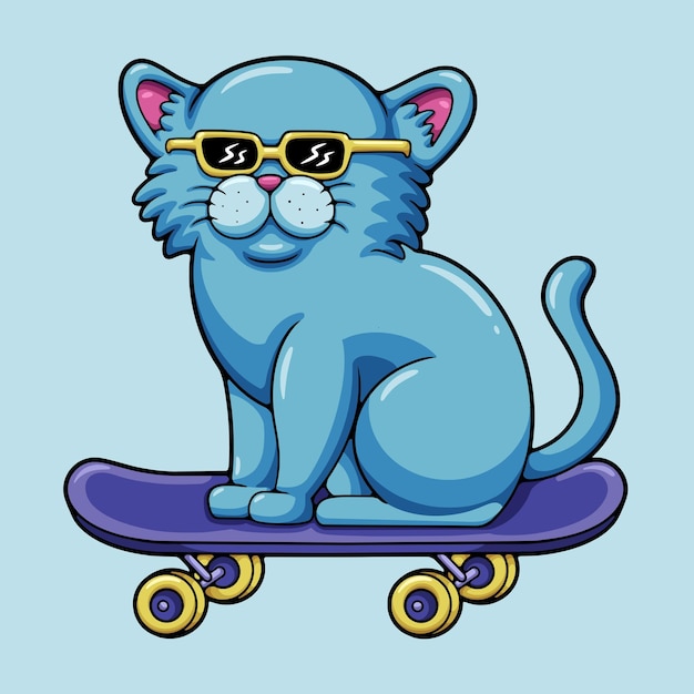 Ilustración de patinaje en el gato