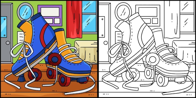 Ilustración de patines con cordones sueltos