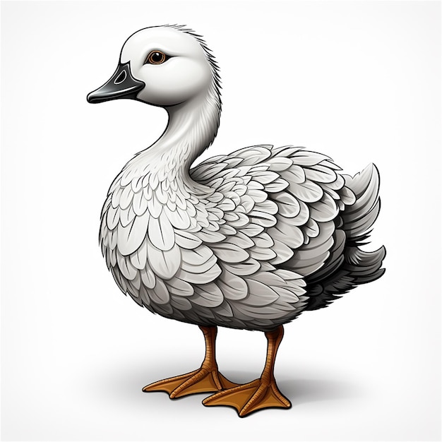 Ilustración de un pato sobre un fondo blanco Ilustración vectorial
