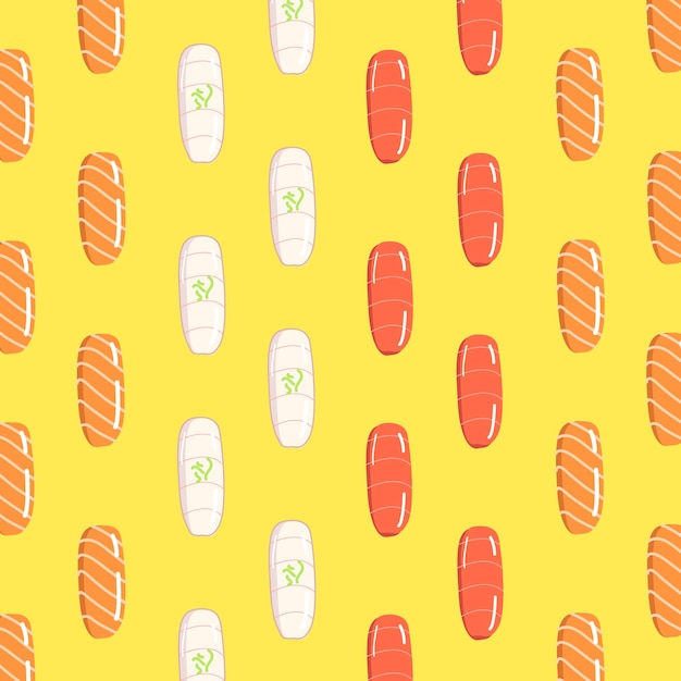 Ilustración de patrón de comida de sushi