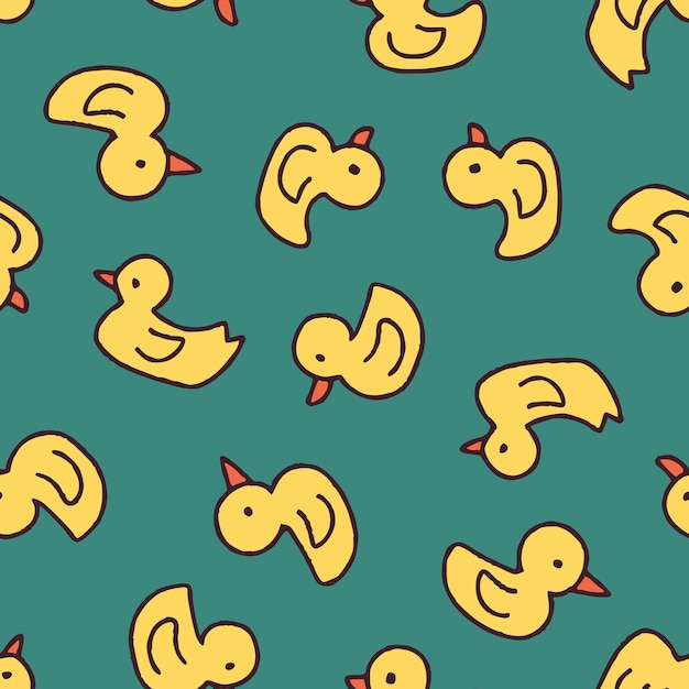 Ilustración de patrón sin costuras de Ducky Vector para la decoración de papel tapiz impreso