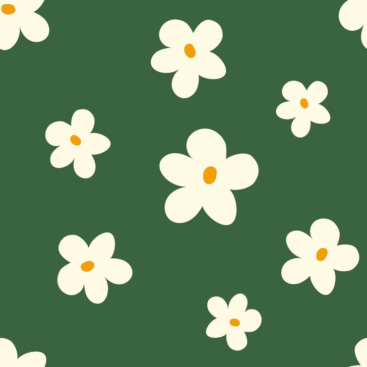Ilustración de patrón sin costuras floral de moda Diseño de fondo de flores hippie de estilo vintage de los años 70