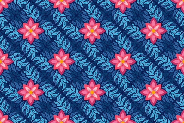 Vector ilustración de patrón sin costuras floral rosado