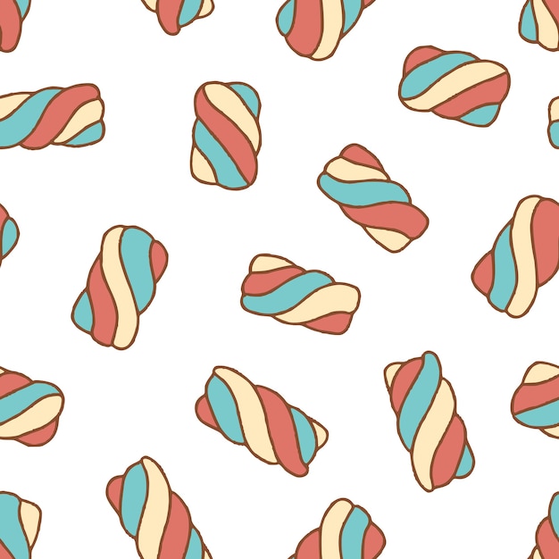 Ilustración de patrón sin costuras de Marshmallow Vector para la decoración de papel tapiz impreso