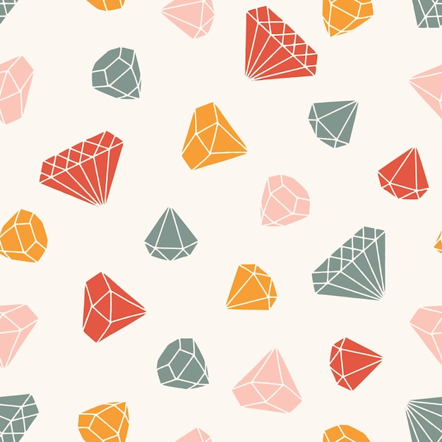 Ilustración de patrón sin costuras de vector de diamante para la decoración de papel tapiz impreso
