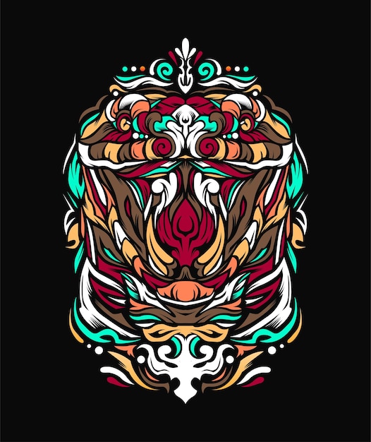 Ilustración de patrón decorativo Cobra Sucuri Anaconda Zentangle