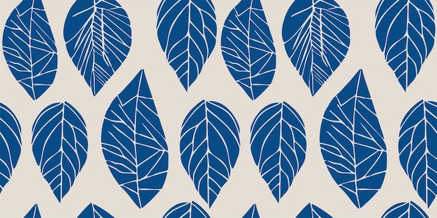 Ilustración de patrón de hojas botánicas gráfico floral Patrón sin costuras
