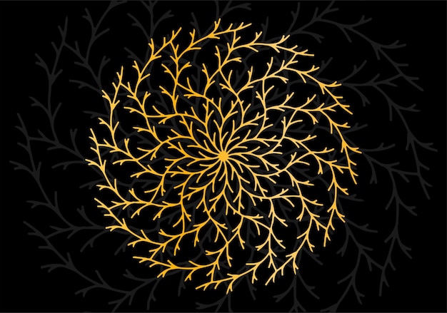 ilustración del patrón de mandala dorado