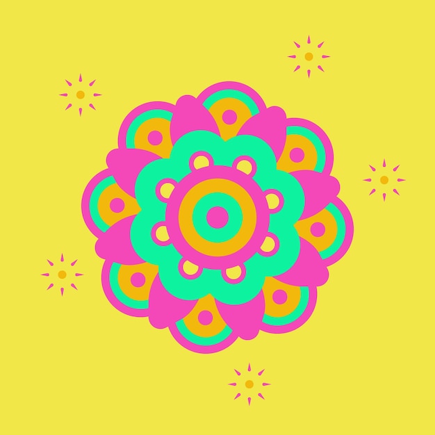 Ilustración de un patrón de mandala o pulsera Raksha Bandhan