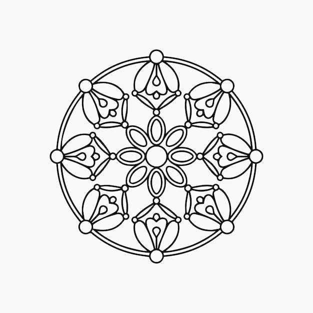 Ilustración de patrón de mandala ornamental dibujada a mano