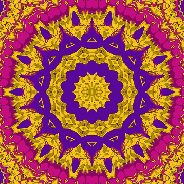 Ilustración de patrón de medallón de paisley floral indio