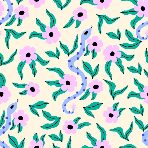 Ilustración del patrón de la serpiente floral