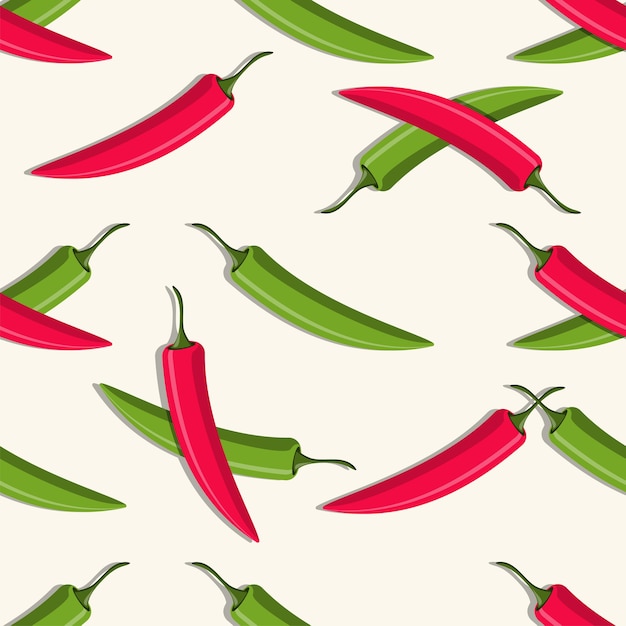 Ilustración de patrones sin fisuras de chiles