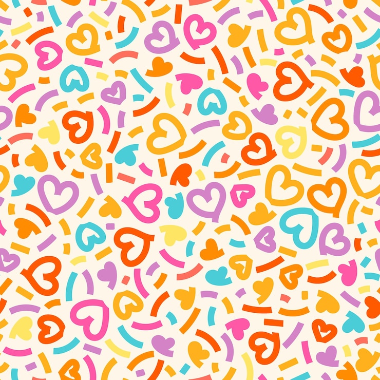 Vector ilustración de patrones sin fisuras de corazón de vector lindo fondo de corazones románticos modernos impresión de san valentín