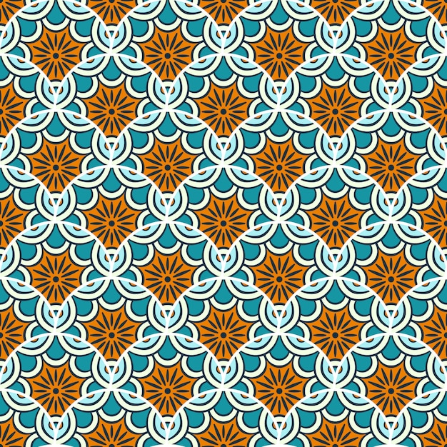 Ilustración de patrones sin fisuras mandala colorido