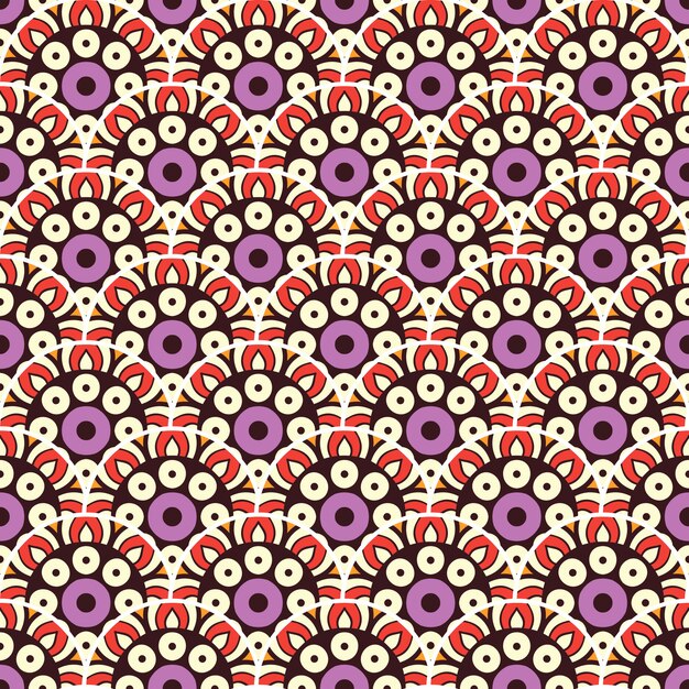 Ilustración de patrones sin fisuras mandala colorido