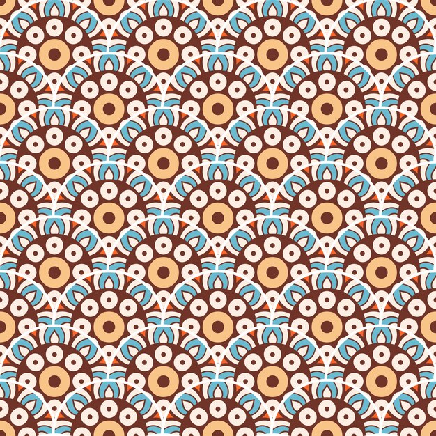 Ilustración de patrones sin fisuras mandala colorido