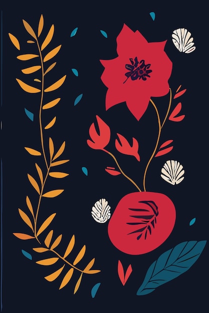 Ilustración de patrones florales abstractos gratis. Pósters o portadas de moda con flores.