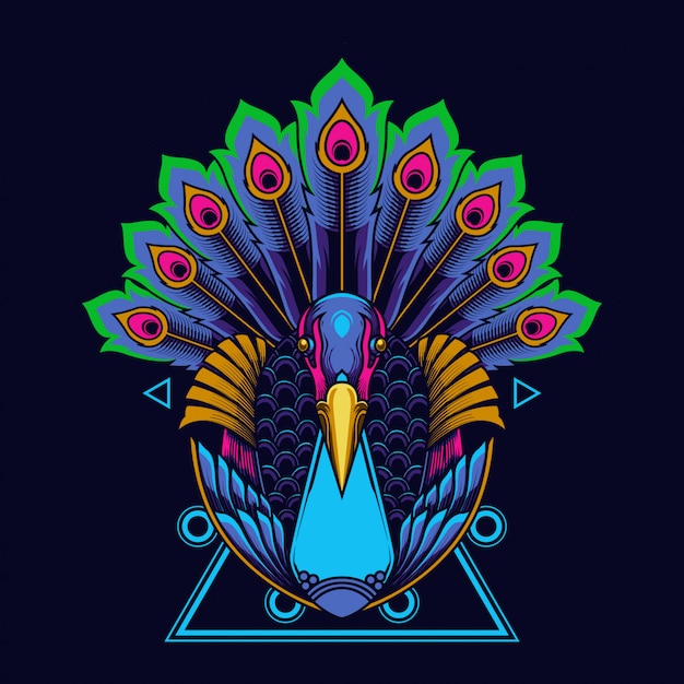ilustración de pavo real