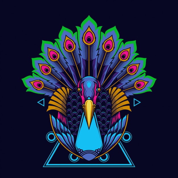 Vector ilustración de pavo real